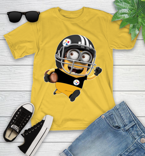 NFL Pittsburgh Steelers Minions Disney Football Sports Youth T-Shirt 8