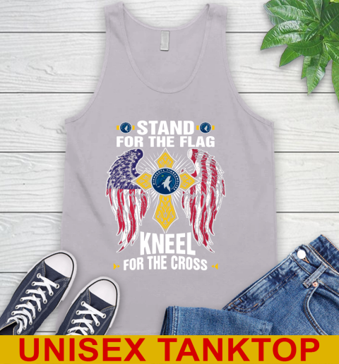 NBA Basketball Minnesota Timberwolves Stand For Flag Kneel For The Cross Shirt Tank Top 3
