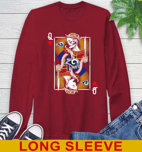 NFL Football Los Angeles Rams The Queen Of Hearts Card Shirt Long Sleeve T-Shirt 9