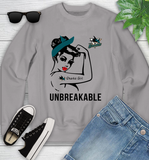 NHL San Jose Sharks Girl Unbreakable Hockey Sports Youth Sweatshirt 2