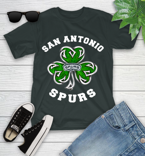 NBA San Antonio Spurs Three Leaf Clover St Patrick's Day Basketball Sports Youth T-Shirt 6