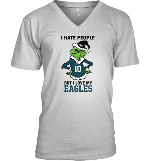 I Hate People But I Love My Eagles Philadelphia Eagles NFL Teams V-Neck T-Shirt