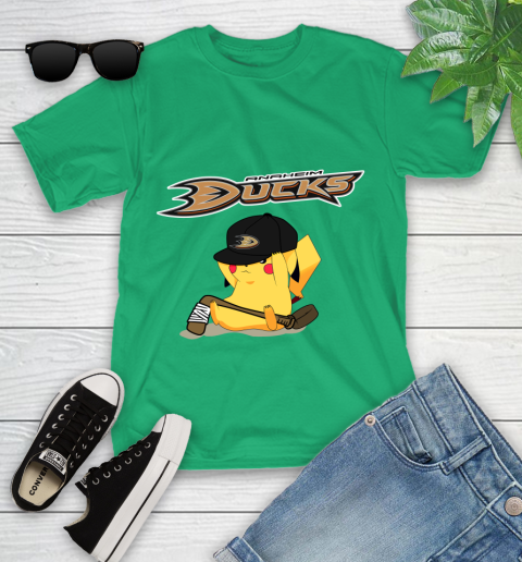 NHL Pikachu Hockey Sports Anaheim Ducks Youth T-Shirt 6