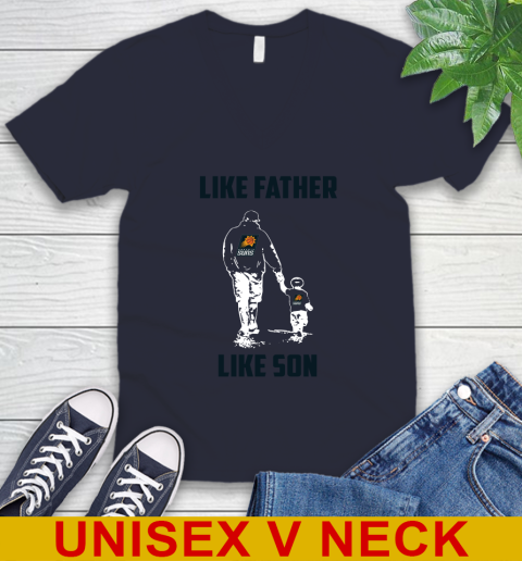 Phoenix Suns NBA Basketball Like Father Like Son Sports V-Neck T-Shirt 2