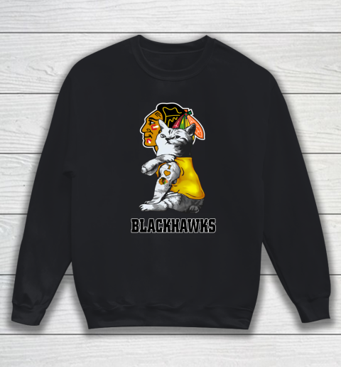 NHL My Cat Loves Chicago Blackhawks Hockey Sweatshirt