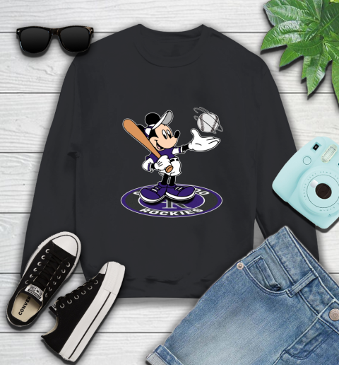 MLB Baseball Colorado Rockies Cheerful Mickey Disney Shirt Sweatshirt