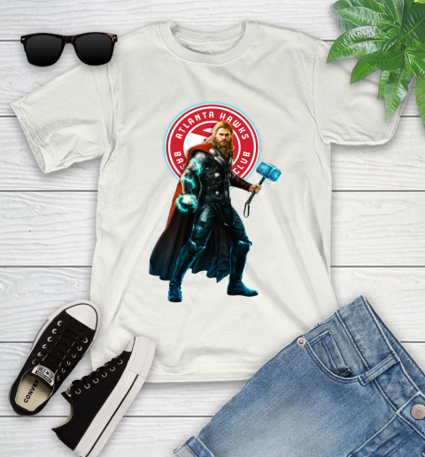 NBA Thor Avengers Endgame Basketball Atlanta Hawks Youth T-Shirt