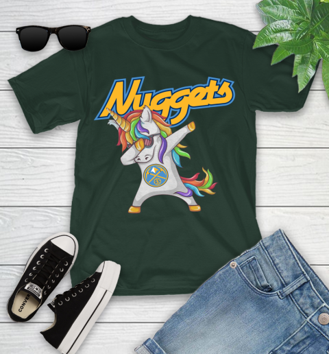 Denver Nuggets NBA Basketball Funny Unicorn Dabbing Sports Youth T-Shirt 5
