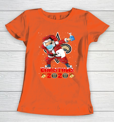 New Orleans Saints Funny Santa Claus Dabbing Christmas 2020 NFL Women's T-Shirt 3