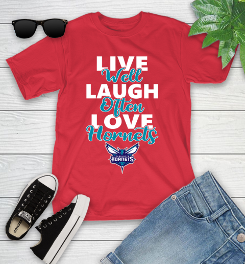 NBA Basketball Charlotte Hornets Live Well Laugh Often Love Shirt Youth T-Shirt 11