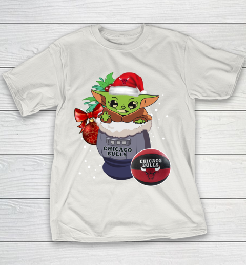 Chicago Bulls Christmas Baby Yoda Star Wars Funny Happy NBA Youth T-Shirt 11