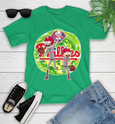 MLB Philadelphia Phillies Rick And Morty Baseball Sports Youth T-Shirt 7 MLB Philadelphia Phillies Rick And Morty Baseball Sports Youth T-Shirt - Image 7
