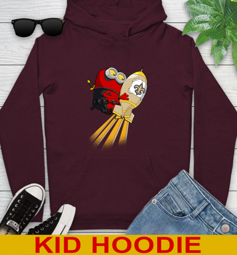 NFL Football New Orleans Saints Deadpool Minion Marvel Shirt Youth Hoodie 7