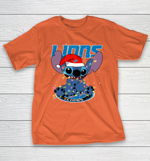 Detroit Lions NFL Football noel stitch Christmas T-Shirt 3