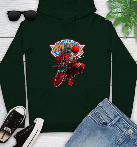 NBA Deadpool Marvel Comics Sports Basketball New York Knicks Youth Hoodie 13