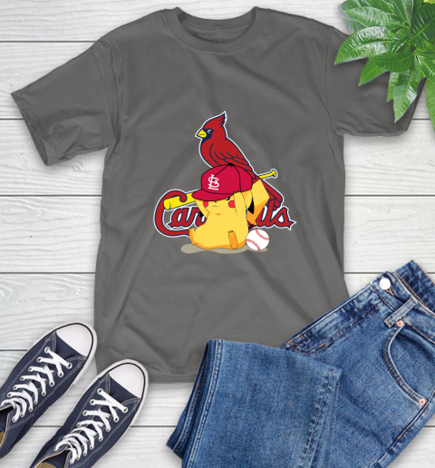 MLB Pikachu Baseball Sports St.Louis Cardinals T-Shirt 9