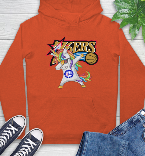 Philadelphia 76ers NBA Basketball Funny Unicorn Dabbing Sports Hoodie 5