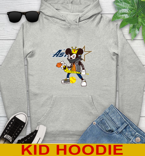 Houston Astros MLB Baseball Mickey Peace Sign Sports Youth Hoodie