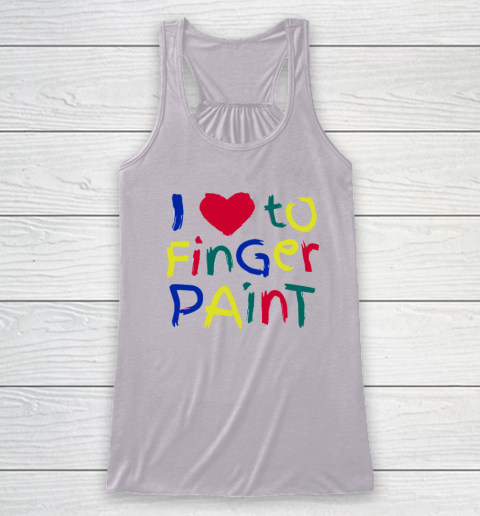 I Heart Love To Finger Paint I'm Paint Cute Couple Valentine Racerback Tank 2