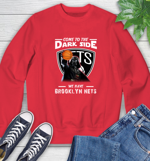 NBA Come To The Dark Side We Have Brooklyn Nets Star Wars Darth Vader Basketball Sweatshirt 10