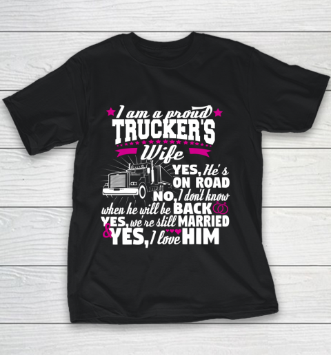 Trucker Proud Wife Truck Tanker Driver Valentine Day Youth T-Shirt