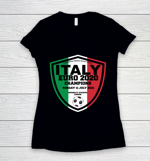 Italy Football Italian Football Forza Italia Champions Euro 2020 Women's V-Neck T-Shirt
