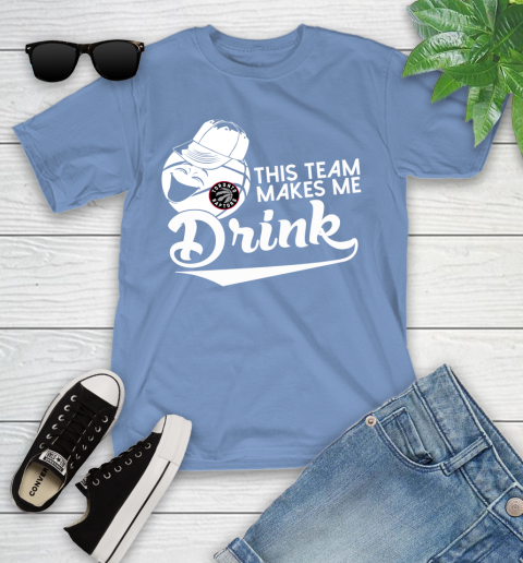 Toronto Raptors NBA Basketball This Team Makes Me Drink Adoring Fan Youth T-Shirt 15