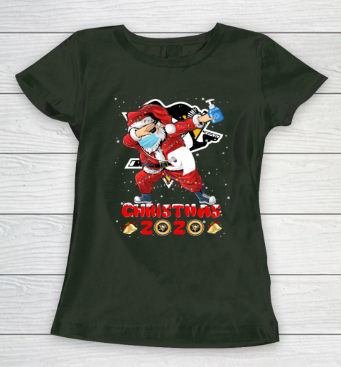 Pittsburgh Penguins Funny Santa Claus Dabbing Christmas 2020 NHL Women's T-Shirt 4