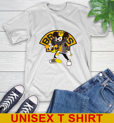 Boston Bruins NHL Hockey Mickey Peace Sign Sports T-Shirt