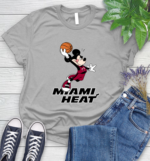 NBA Basketball Miami Heat Cheerful Mickey Mouse Shirt Women's T-Shirt 5