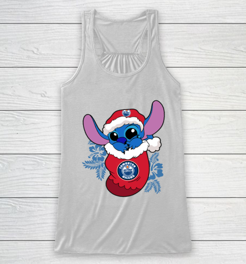 Edmonton Oilers Christmas Stitch In The Sock Funny Disney NHL Racerback Tank 2