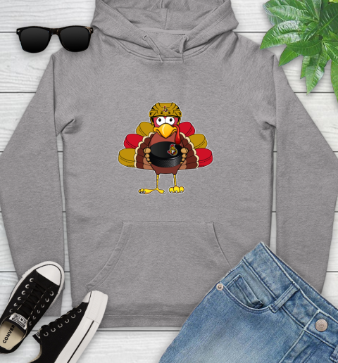 Ottawa Senators Turkey Thanksgiving Day Youth Hoodie 6