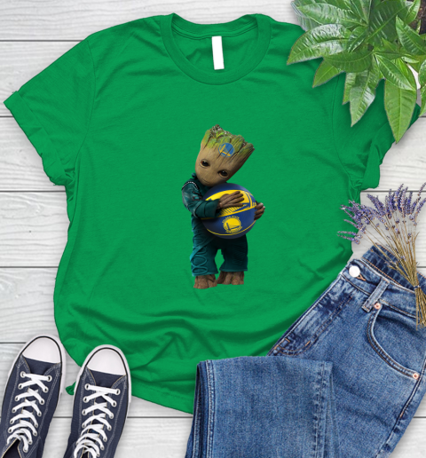 NBA Groot Guardians Of The Galaxy Basketball Sports Golden State Warriors Women's T-Shirt 6