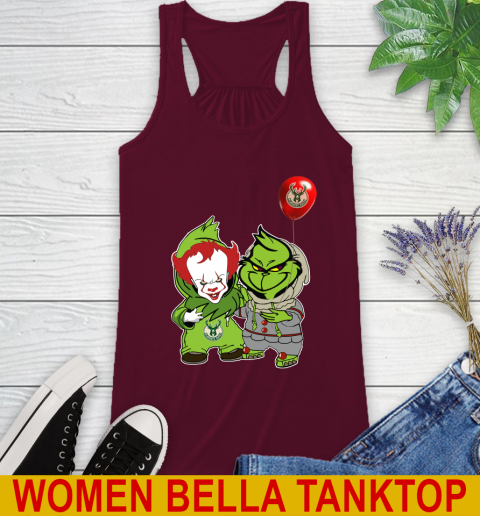 Milwaukee Bucks Baby Pennywise Grinch Christmas NBA Basketball Racerback Tank 3