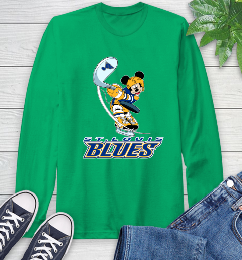 NHL Hockey St.Louis Blues Cheerful Mickey Mouse Shirt Long Sleeve T-Shirt 8