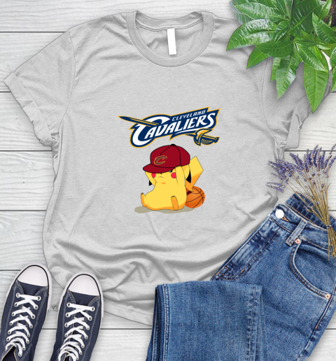 NBA Pikachu Basketball Sports Cleveland Cavaliers Women's T-Shirt