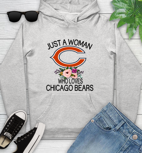 NFL Just A Woman Who Loves Chicago Bears Football Sports Youth Hoodie