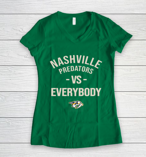 Nashville Predators Vs Everybody Women's V-Neck T-Shirt 3