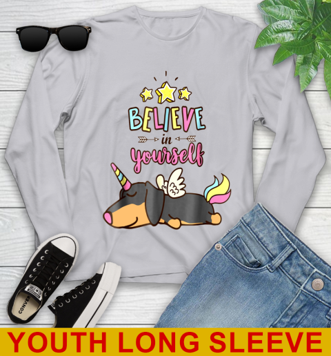 Believe in yourself dachshund unicorn 104