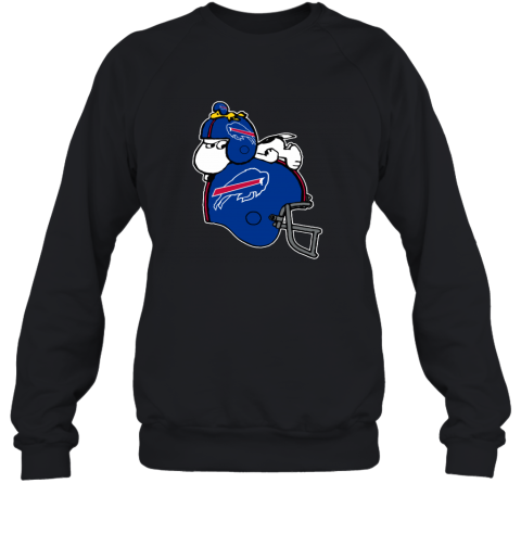 u3fk snoopy and woodstock resting on buffalo bills helmet sweatshirt 35 front black