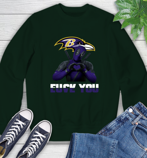 NHL Baltimore Ravens Deadpool Love You Fuck You Football Sports Sweatshirt 12