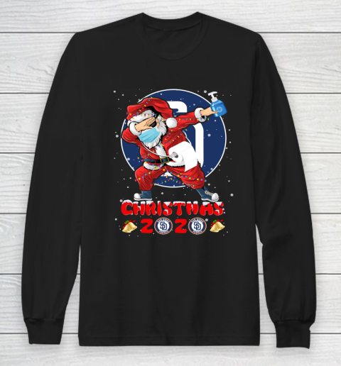 San Diego Padres Funny Santa Claus Dabbing Christmas 2020 MLB Long Sleeve T-Shirt