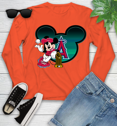 MLB Los Angeles Angels The Commissioner's Trophy Mickey Mouse Disney Youth Long Sleeve 4