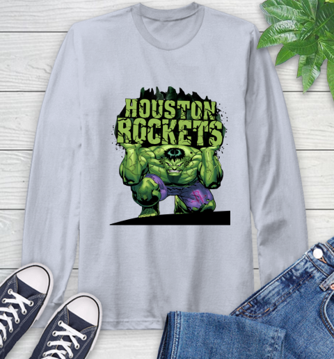 Houston Rockets NBA Basketball Incredible Hulk Marvel Avengers Sports Long Sleeve T-Shirt 6