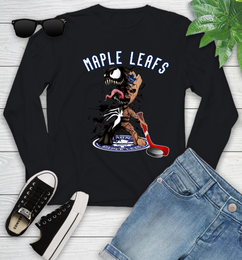 NHL Toronto Maple Leafs Hockey Venom Groot Guardians Of The Galaxy Youth Long Sleeve 2