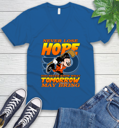 Philadelphia Flyers NHL Hockey ootball Mickey Disney Never Lose Hope V-Neck T-Shirt 5
