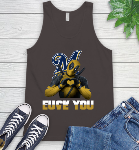 MLB Milwaukee Brewers Deadpool Love You Fuck You Baseball Sports Tank Top 6
