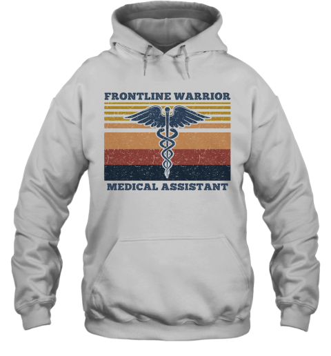 Caduceus Frontline Warrior Heal Thcare Worker Vintage Hoodie