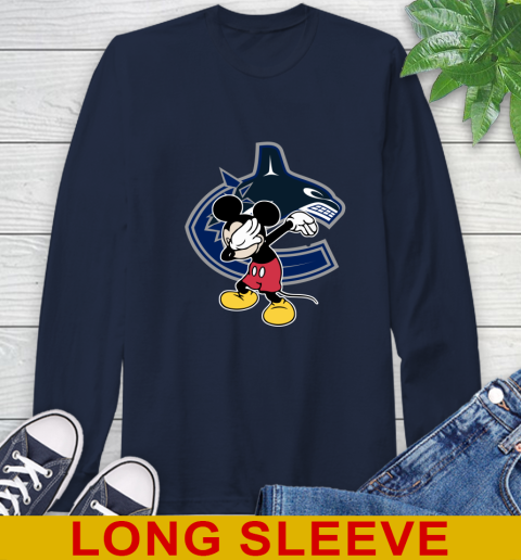 Vancouver Canucks NHL Hockey Dabbing Mickey Disney Sports Long Sleeve T-Shirt 4