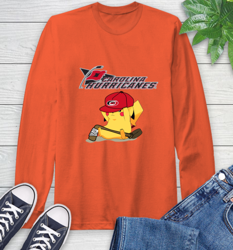 NHL Pikachu Hockey Sports Carolina Hurricanes Long Sleeve T-Shirt 5